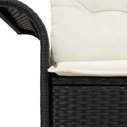 Garden Sofa with Cushion Black 141 x 62 x 69cm Poly Rattan
