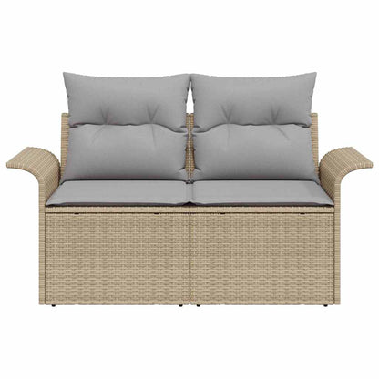 Garden Sofa with Cushion Beige 141 x 62 x 69cm Poly Rattan