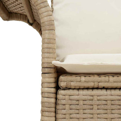 Garden Sofa with Cushion Beige 141 x 62 x 69cm Poly Rattan