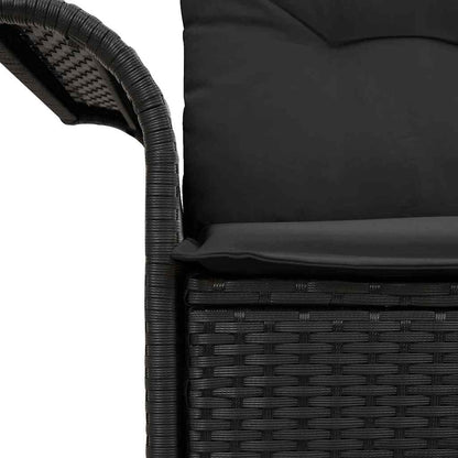 Garden Sofa with Cushion Black 141 x 62 x 69cm Poly Rattan