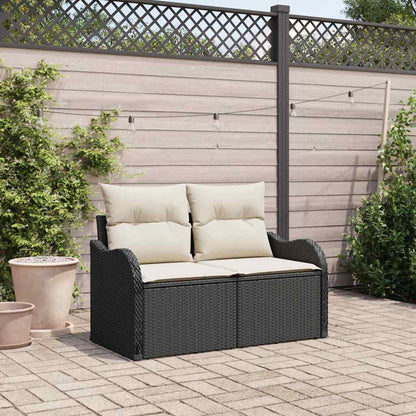 Garden Sofa Black 121 x 62 x 69cm Poly Rattan