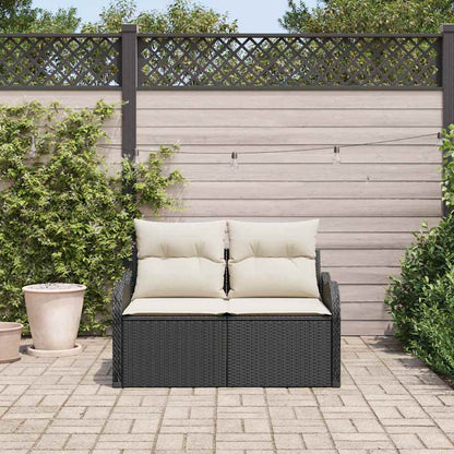 Garden Sofa Black 121 x 62 x 69cm Poly Rattan