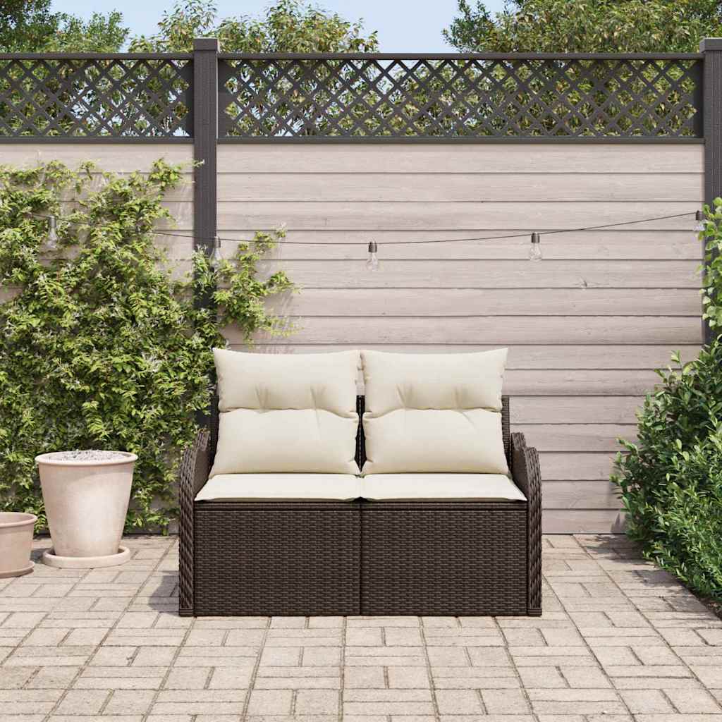 Garden Sofa Brown 121 x 62 x 69cm Poly Rattan