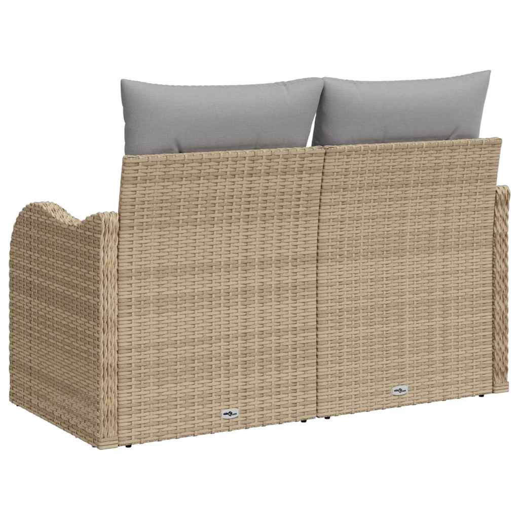 Garden Sofa Beige 121 x 62 x 69cm Poly Rattan