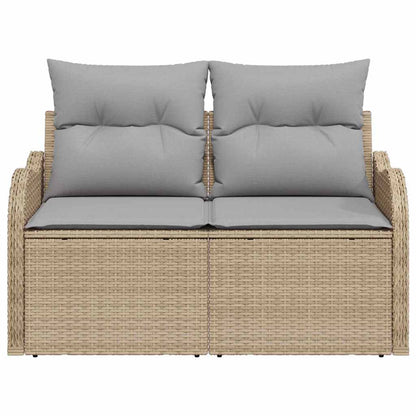 Garden Sofa Beige 121 x 62 x 69cm Poly Rattan