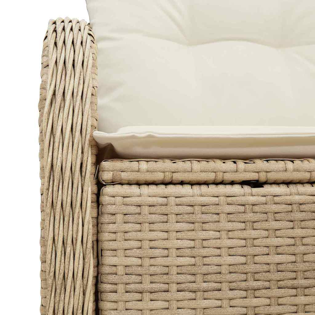 Garden Sofa Beige 121 x 62 x 69cm Poly Rattan