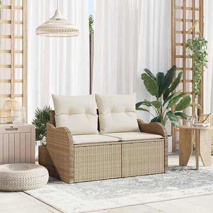 Garden Sofa Beige 121 x 62 x 69cm Poly Rattan