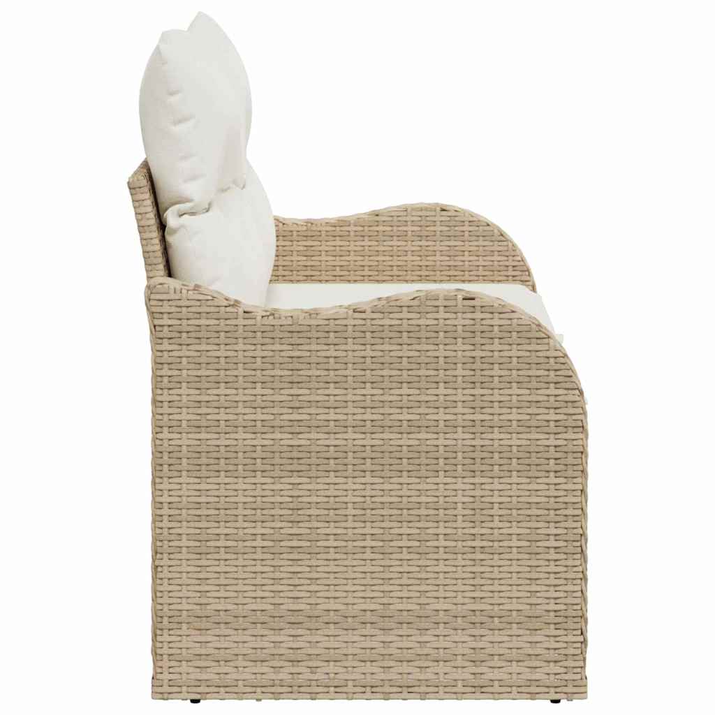 Garden Sofa Beige 121 x 62 x 69cm Poly Rattan