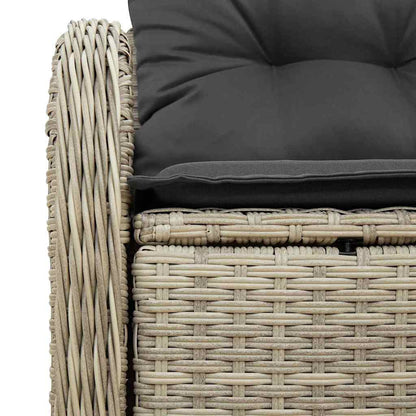 Garden Sofa Light Grey 121 x 62 x 69cm Poly Rattan