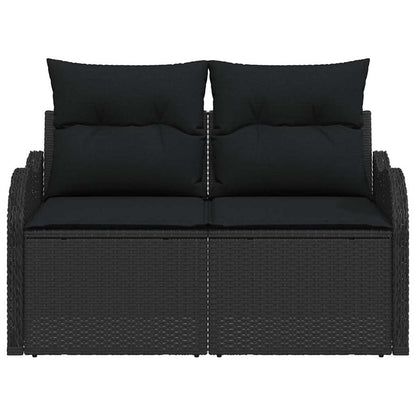 Garden Sofa Black 121 x 62 x 69cm Poly Rattan