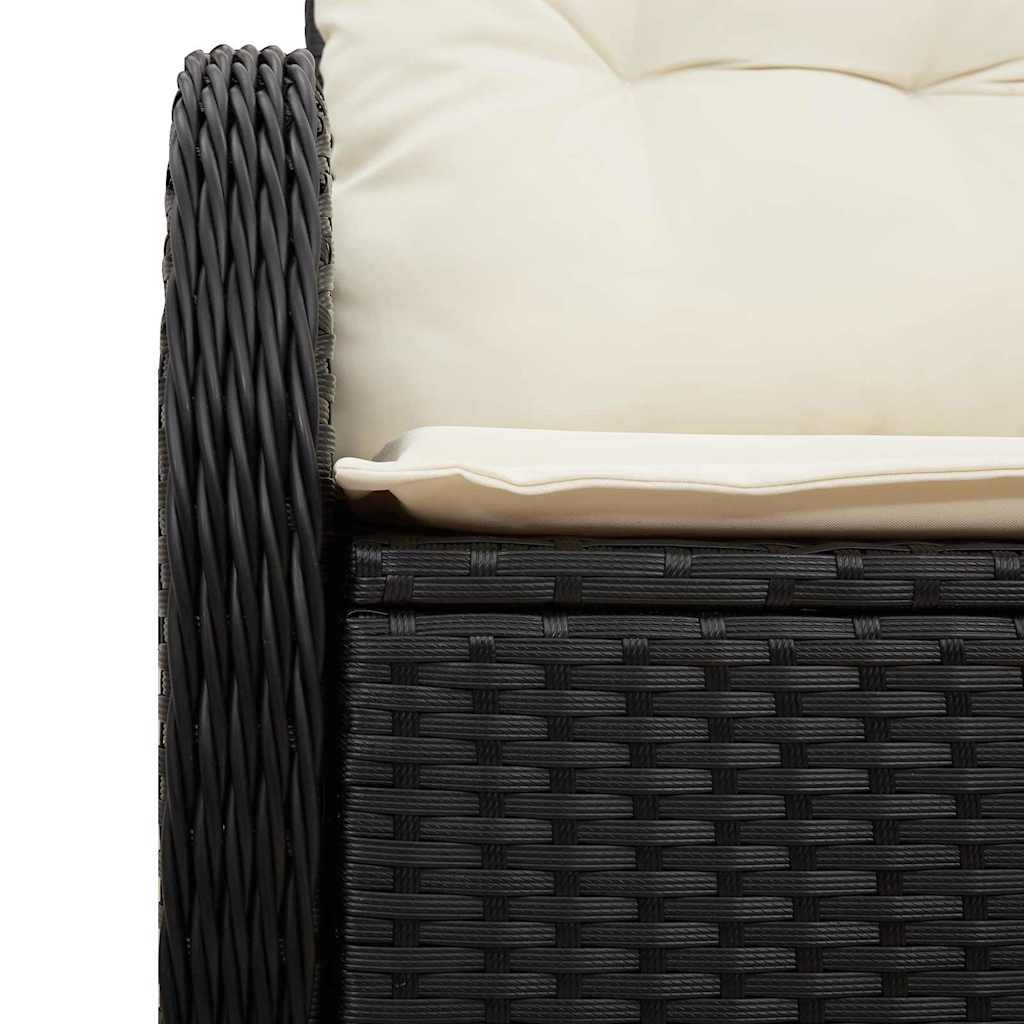 Garden Sofa Black 121 x 62 x 69cm Poly Rattan