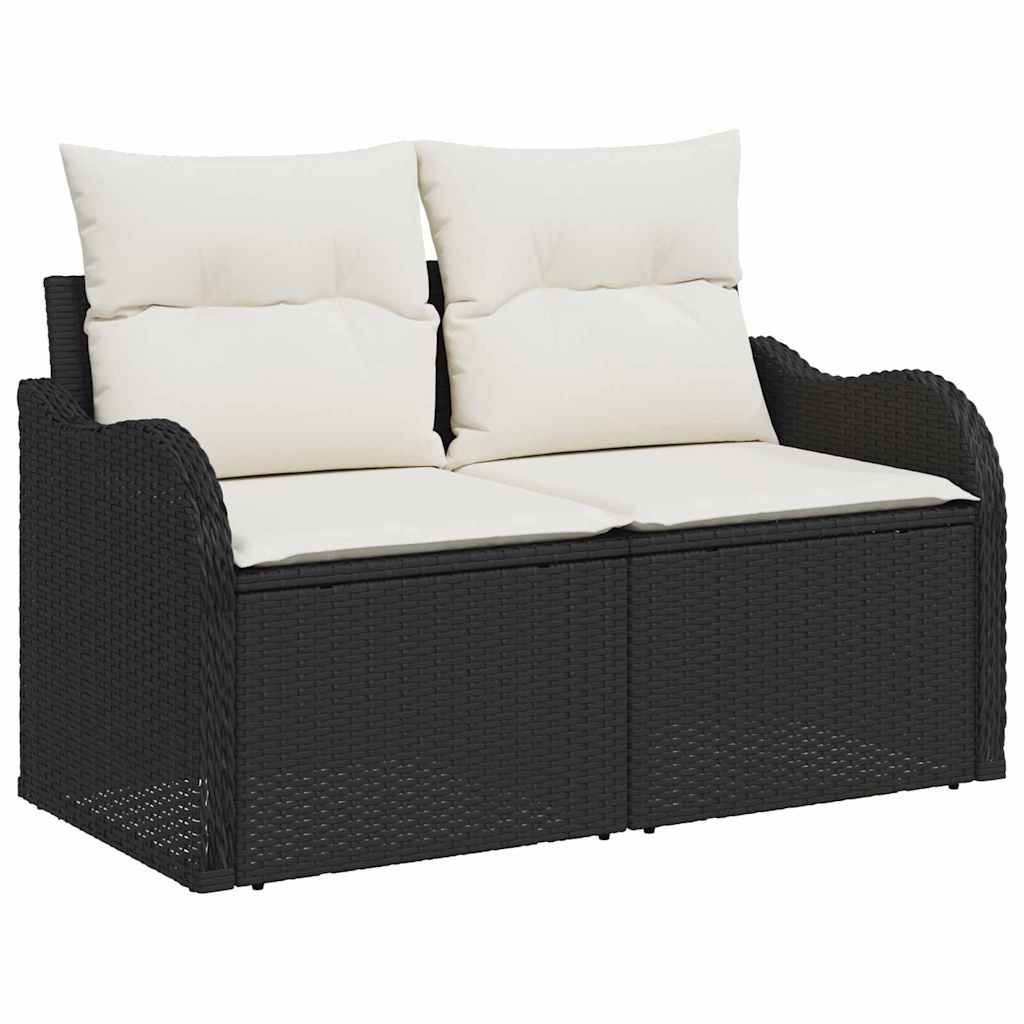 Garden Sofa Black 121 x 62 x 69cm Poly Rattan