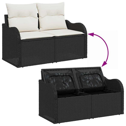 Garden Sofa Black 121 x 62 x 69cm Poly Rattan