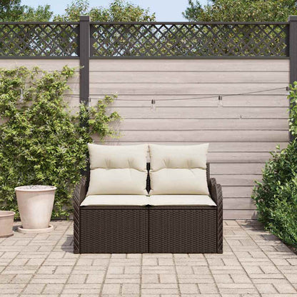 Garden Sofa Brown 121 x 62 x 69cm Poly Rattan