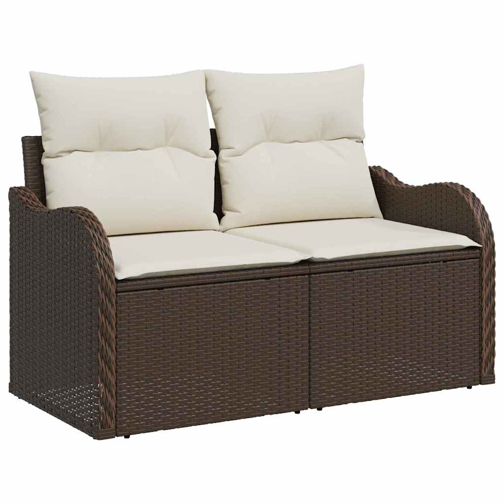 Garden Sofa Brown 121 x 62 x 69cm Poly Rattan