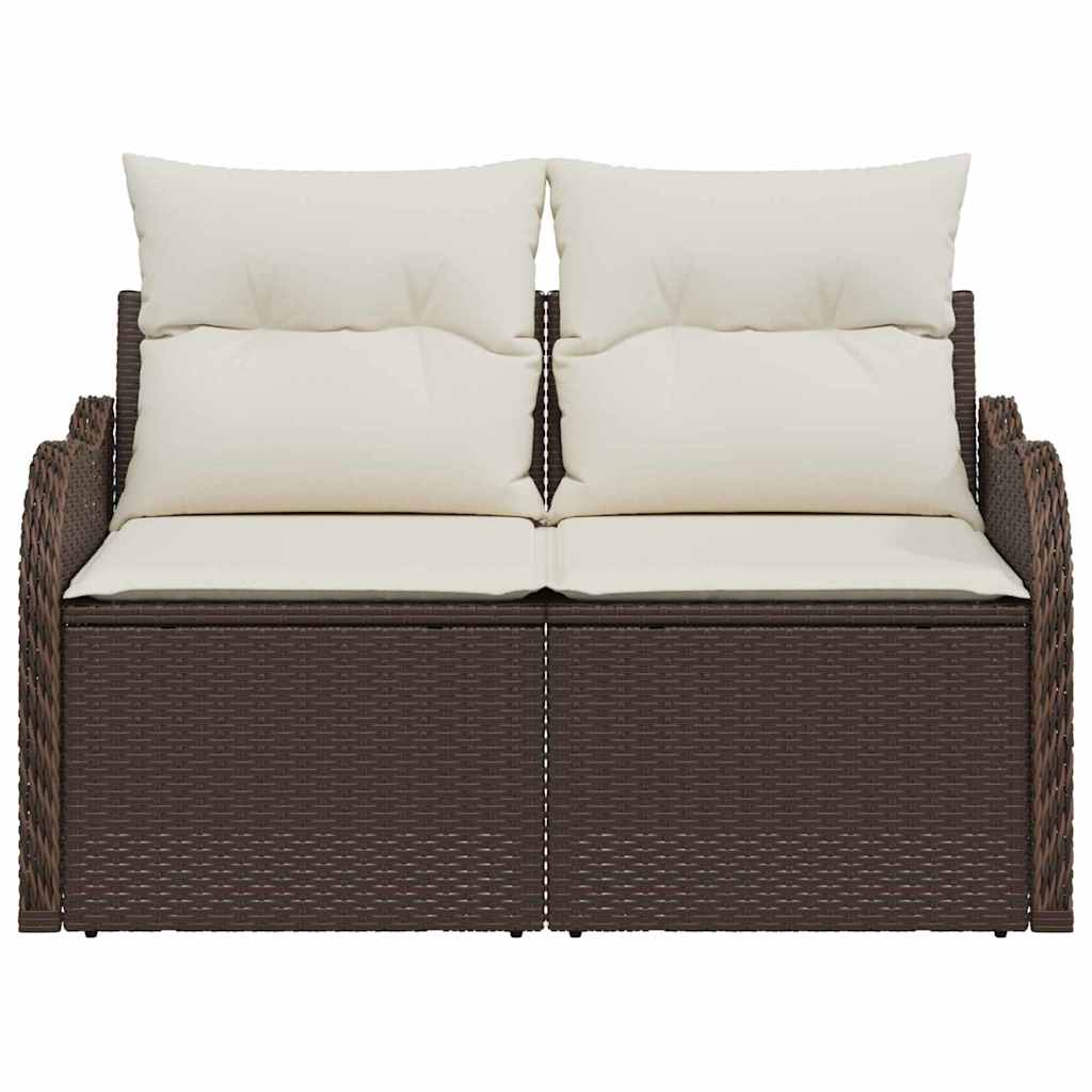 Garden Sofa Brown 121 x 62 x 69cm Poly Rattan