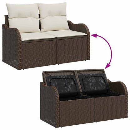 Garden Sofa Brown 121 x 62 x 69cm Poly Rattan