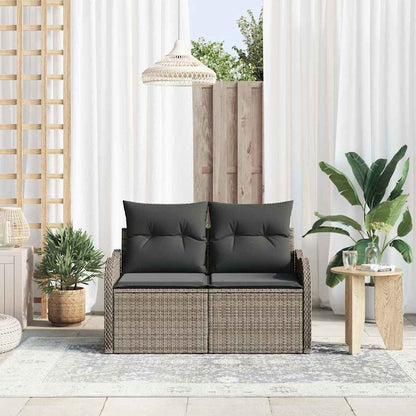 Garden Sofa Grey 121 x 62 x 69cm Poly Rattan