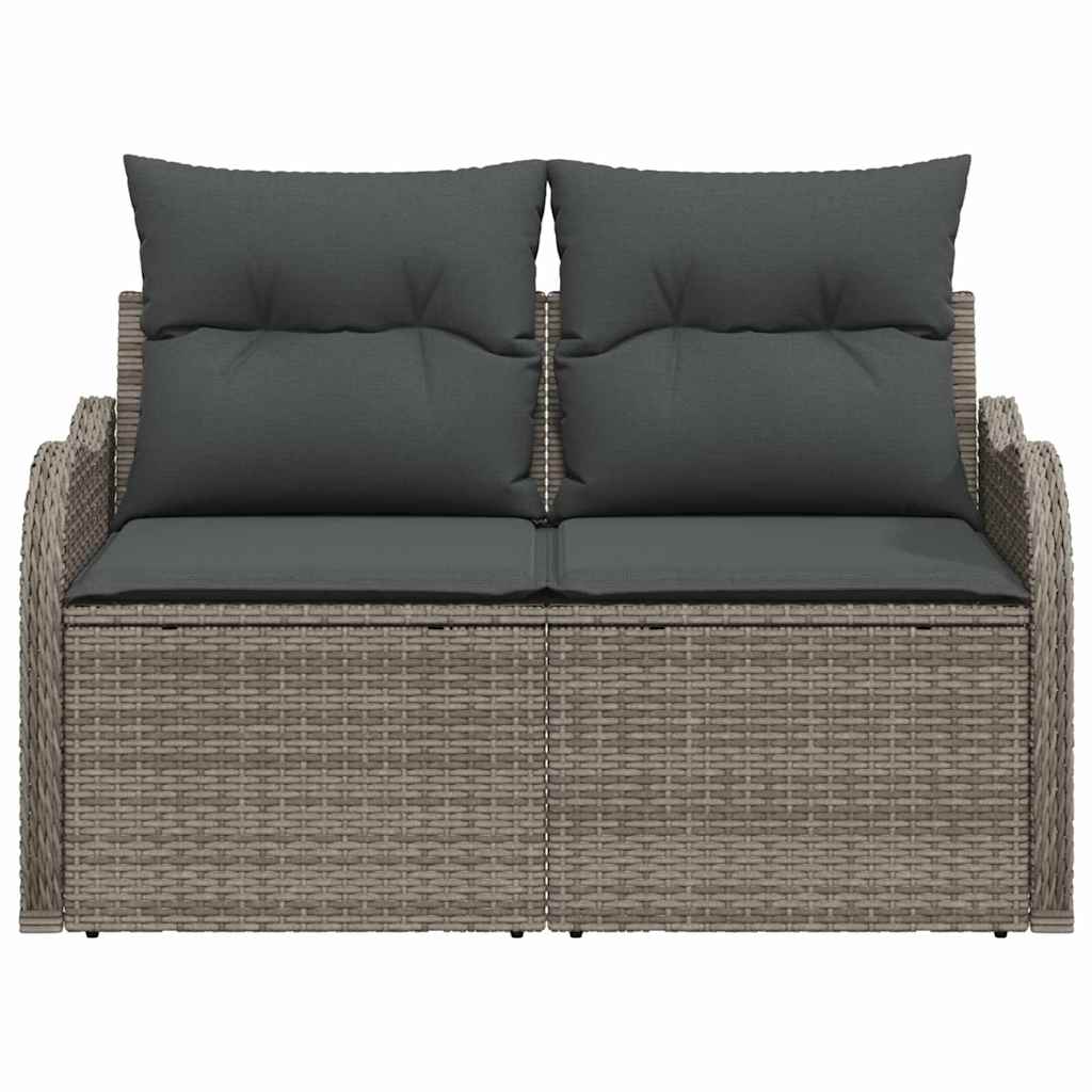 Garden Sofa Grey 121 x 62 x 69cm Poly Rattan