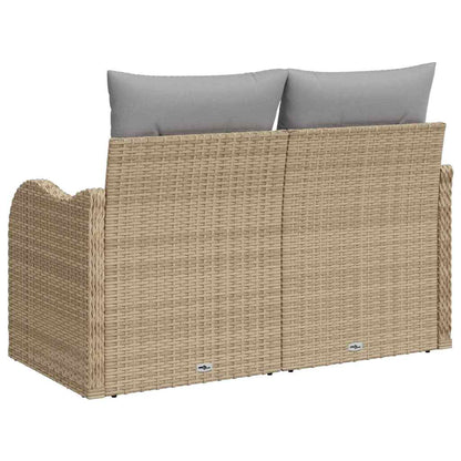 Garden Sofa Beige 121 x 62 x 69cm Poly Rattan