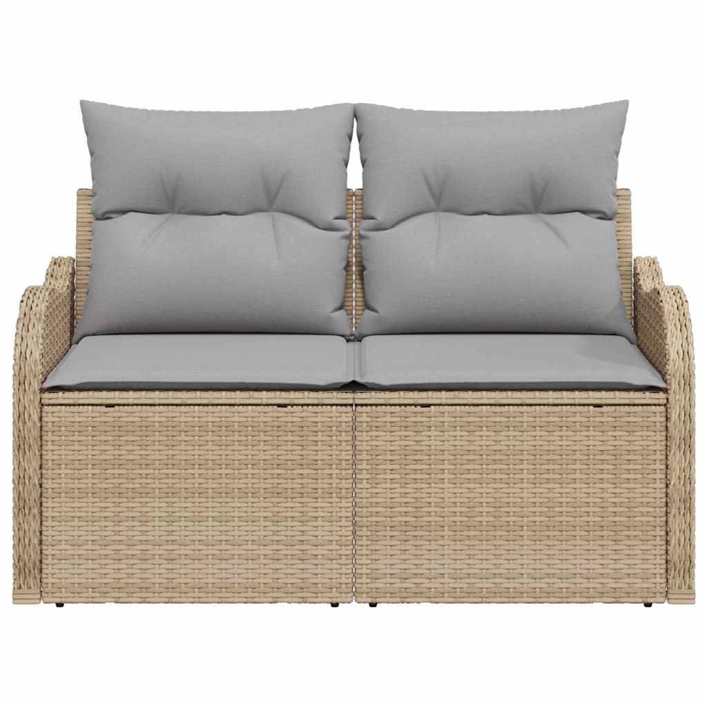 Garden Sofa Beige 121 x 62 x 69cm Poly Rattan