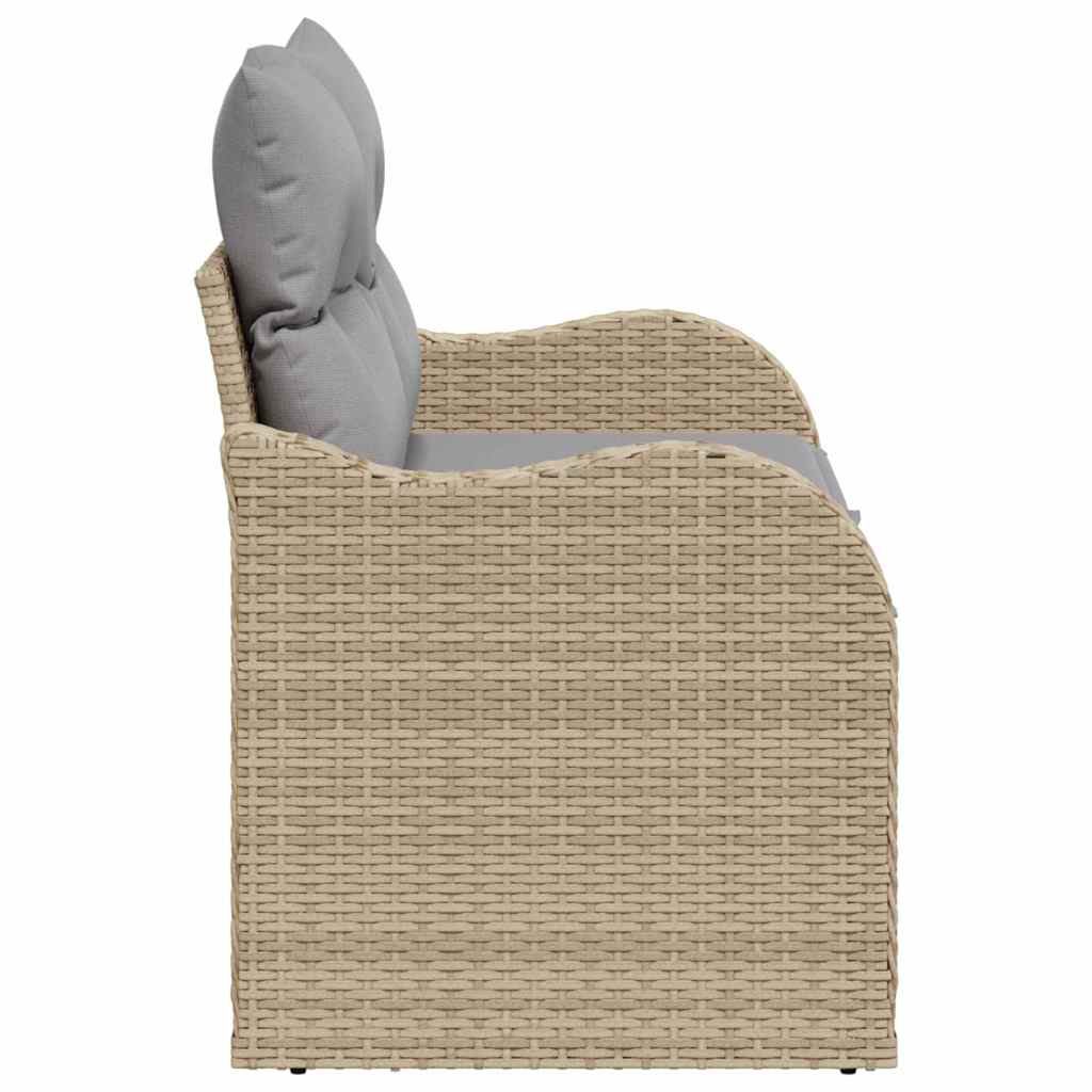 Garden Sofa Beige 121 x 62 x 69cm Poly Rattan