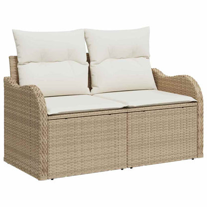Garden Sofa Beige 121 x 62 x 69cm Poly Rattan