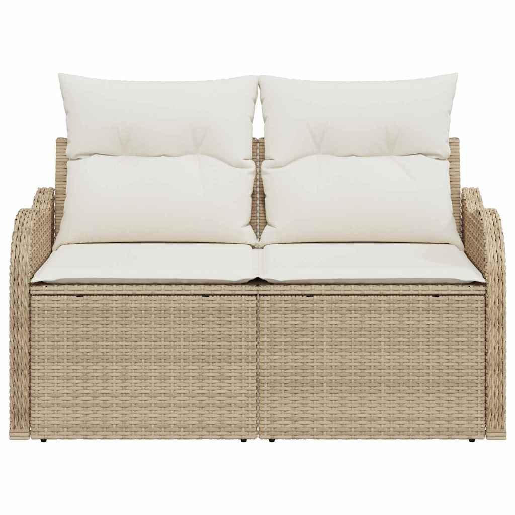 Garden Sofa Beige 121 x 62 x 69cm Poly Rattan