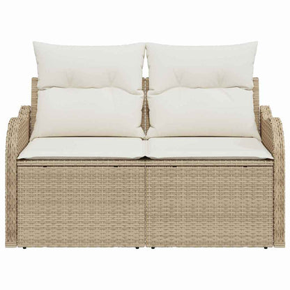Garden Sofa Beige 121 x 62 x 69cm Poly Rattan