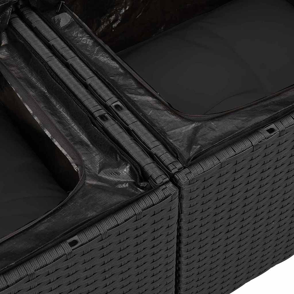 Garden Sofa Black 121 x 62 x 69cm Poly Rattan