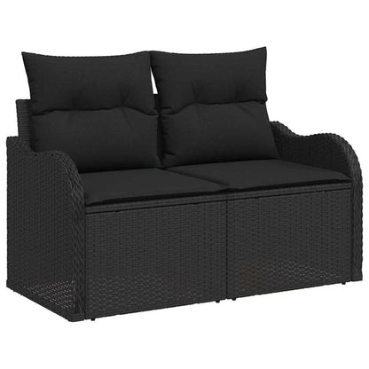 Garden Sofa Black 121 x 62 x 69cm Poly Rattan