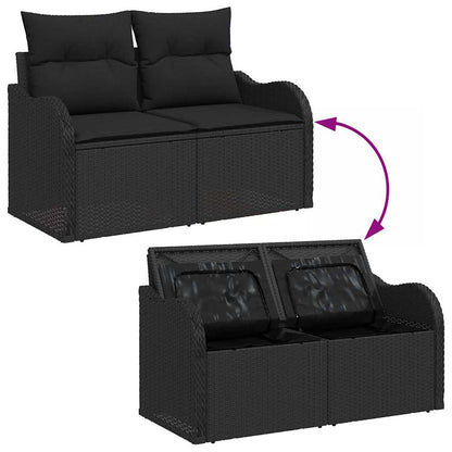 Garden Sofa Black 121 x 62 x 69cm Poly Rattan