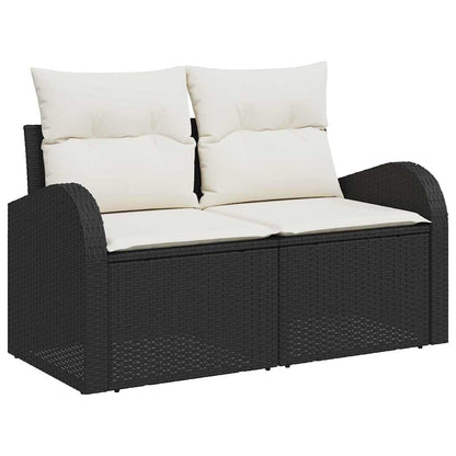 Garden Sofa Black 124 x 62 x 69cm Poly Rattan