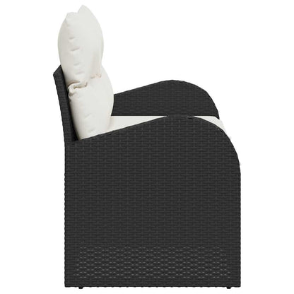 Garden Sofa Black 124 x 62 x 69cm Poly Rattan