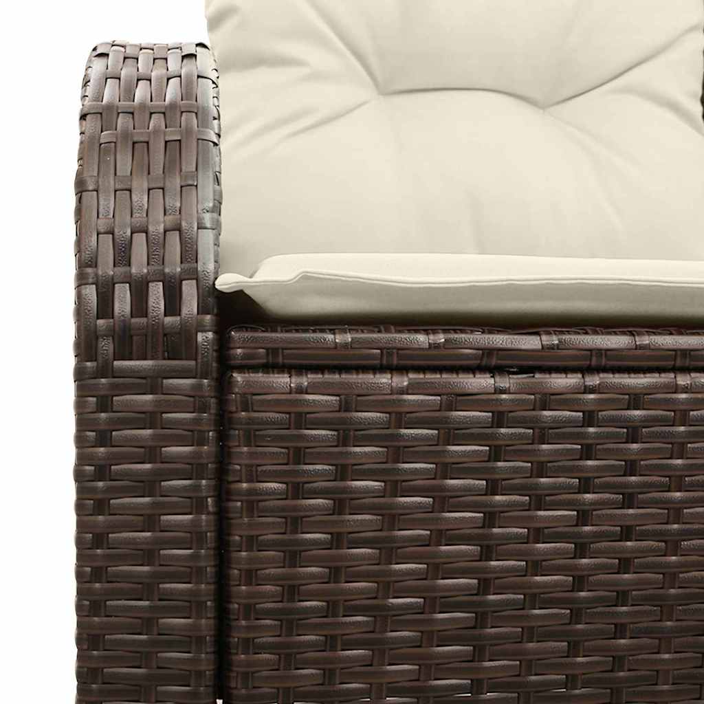 Garden Sofa Brown 124 x 62 x 69cm Poly Rattan