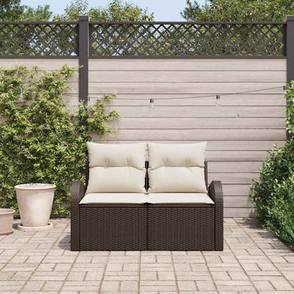 Garden Sofa Brown 124 x 62 x 69cm Poly Rattan