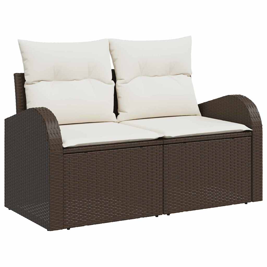 Garden Sofa Brown 124 x 62 x 69cm Poly Rattan