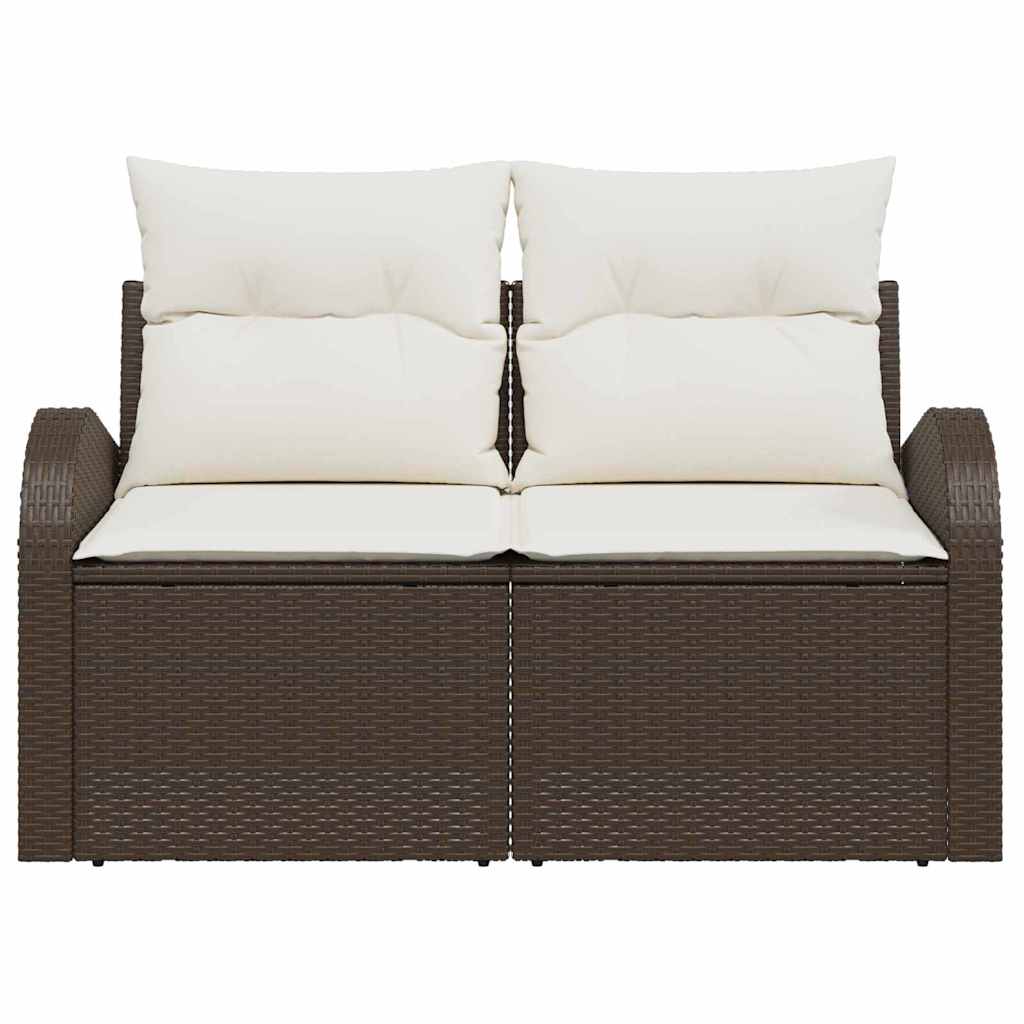 Garden Sofa Brown 124 x 62 x 69cm Poly Rattan