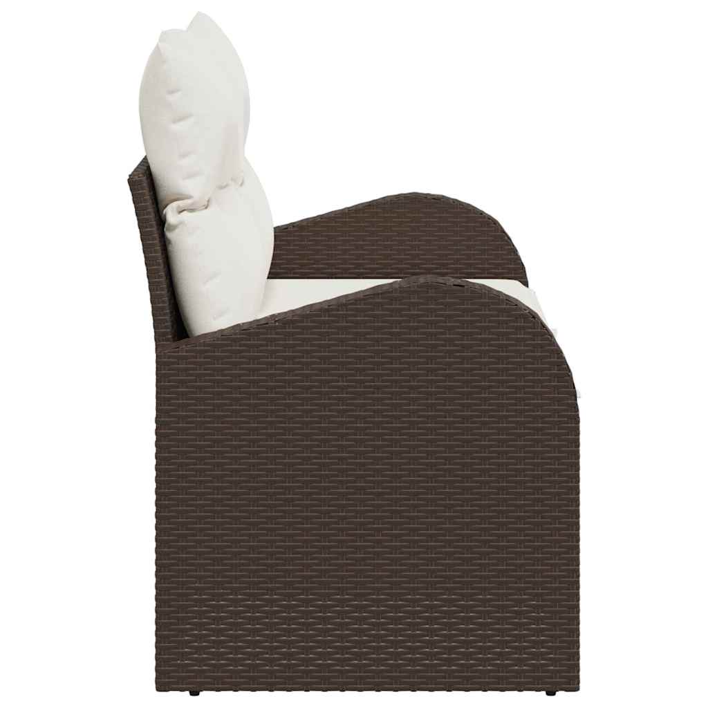 Garden Sofa Brown 124 x 62 x 69cm Poly Rattan