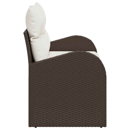 Garden Sofa Brown 124 x 62 x 69cm Poly Rattan