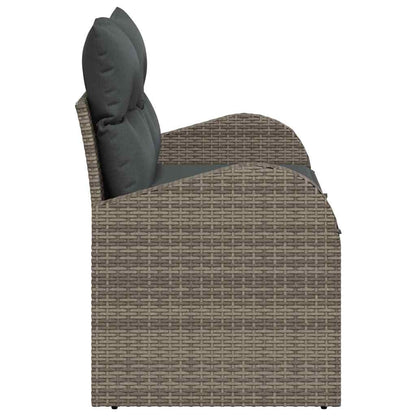 Garden Sofa Grey 124 x 62 x 69cm Poly Rattan