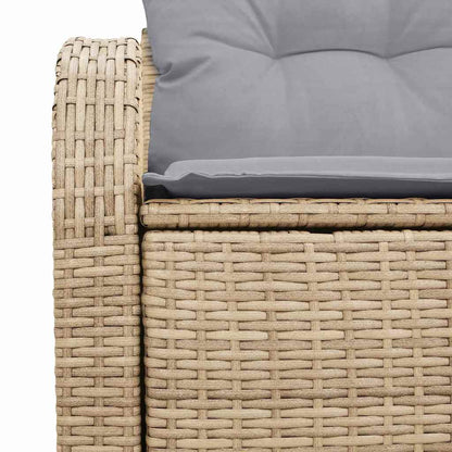 Garden Sofa Beige 124 x 62 x 69cm Poly Rattan