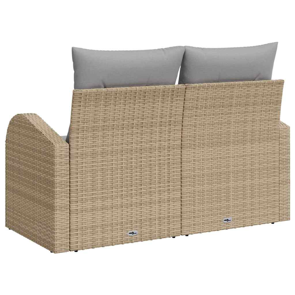 Garden Sofa Beige 124 x 62 x 69cm Poly Rattan