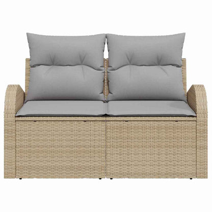 Garden Sofa Beige 124 x 62 x 69cm Poly Rattan
