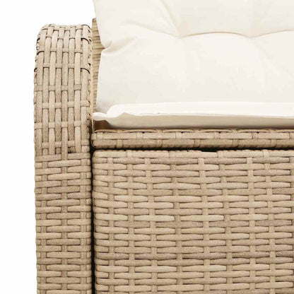 Garden Sofa Beige 124 x 62 x 69cm Poly Rattan