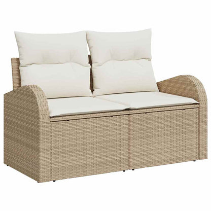 Garden Sofa Beige 124 x 62 x 69cm Poly Rattan