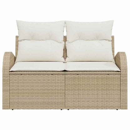 Garden Sofa Beige 124 x 62 x 69cm Poly Rattan
