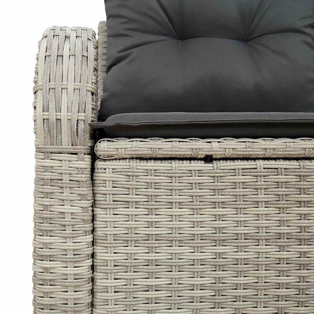 Garden Sofa Light Grey 124 x 62 x 69cm Poly Rattan