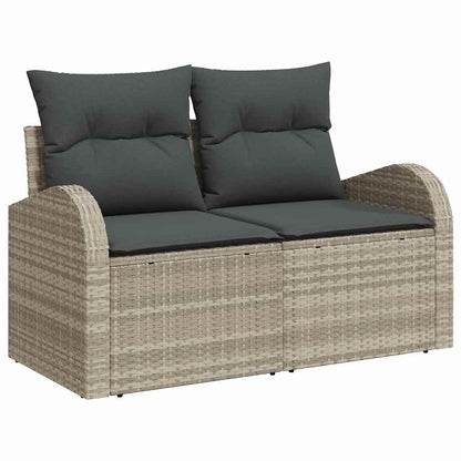 Garden Sofa Light Grey 124 x 62 x 69cm Poly Rattan