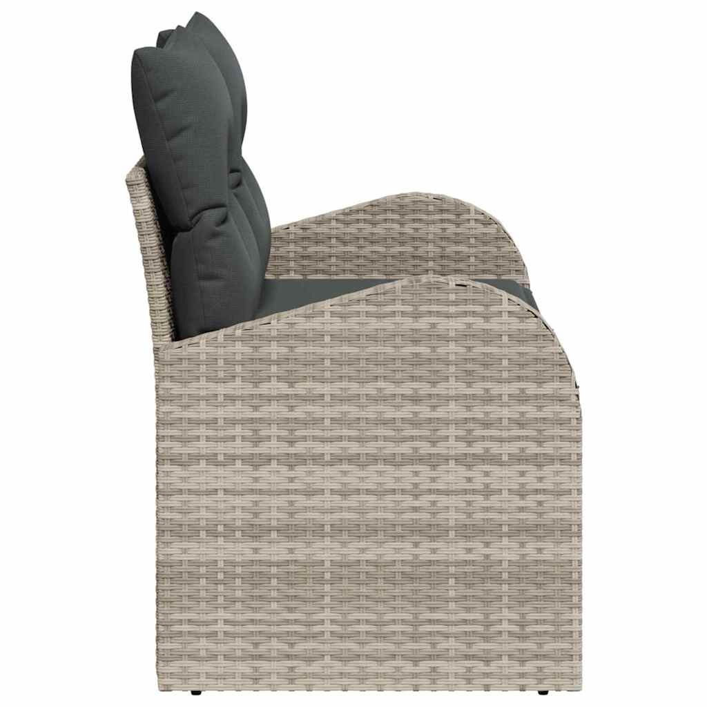 Garden Sofa Light Grey 124 x 62 x 69cm Poly Rattan